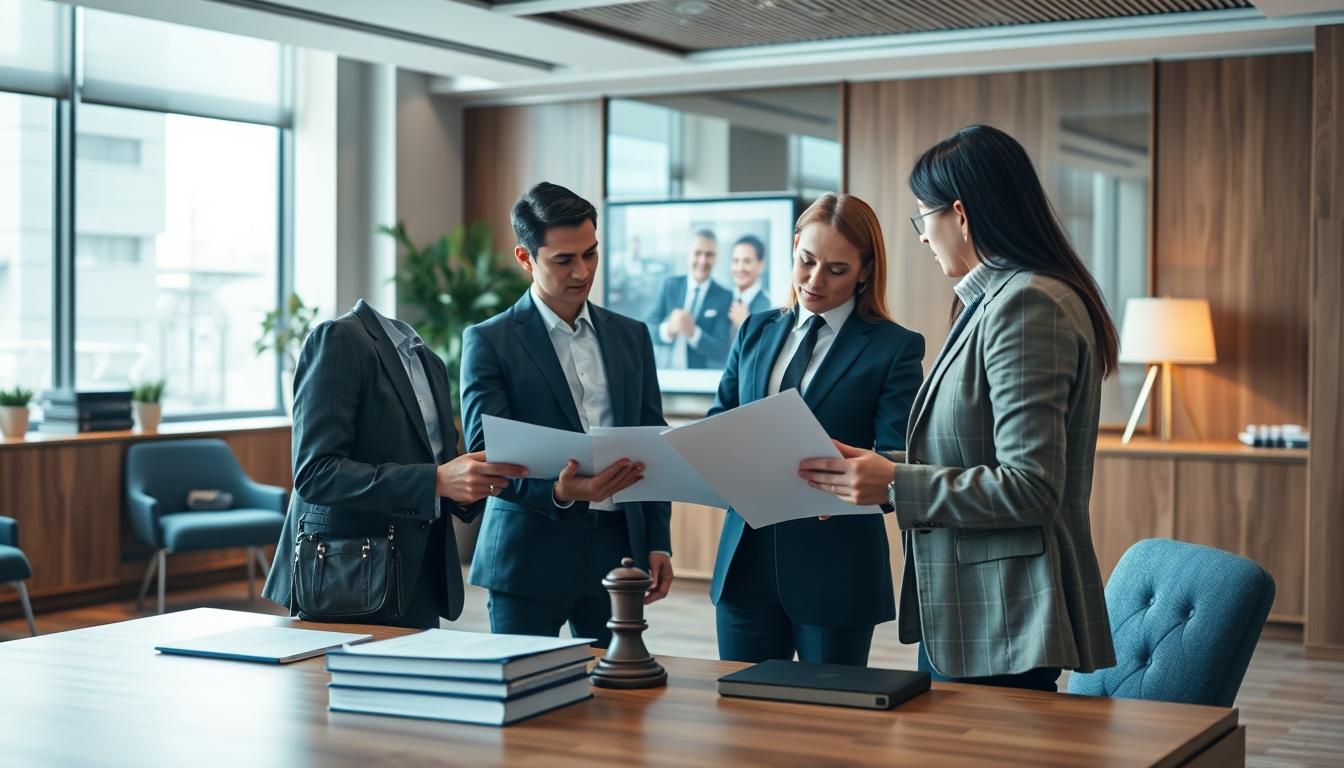 Family reviewing legal documents